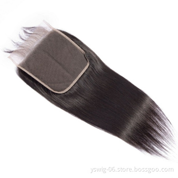 4x4 5x5 6x6 Thin Skin Transparent Swiss Silk Base Middle Part Three Part Straight Top Lace Closure With Bundles